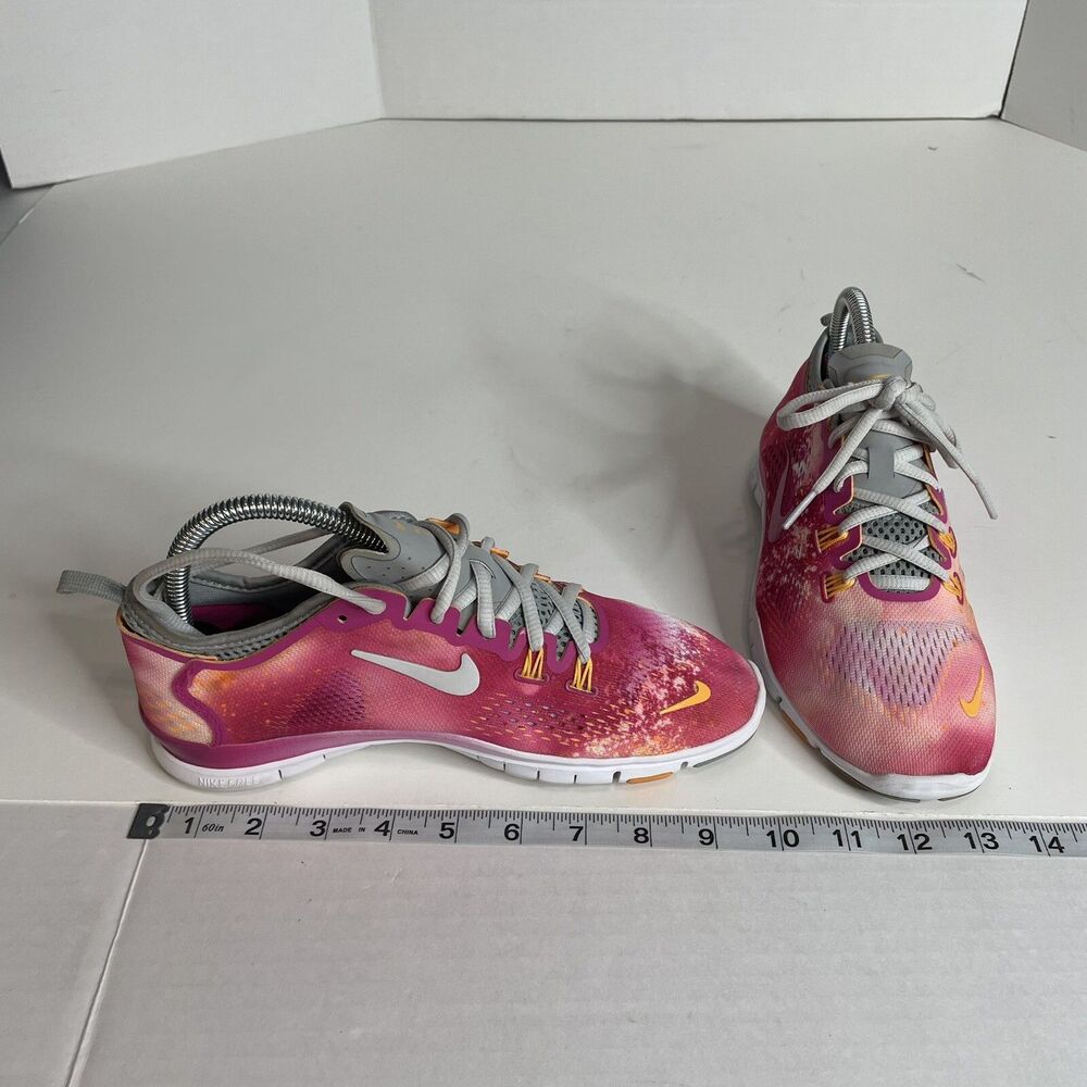 Nike Free 5.0 Tr Fit 4 PRT Womens Size 7 Hot Pink Training Shoes 629832-100 - Picture 10 of 11